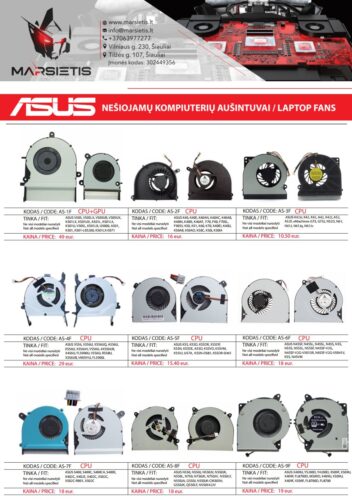 PIGIAUSIAI. ASUS kompiuterio aušintuvai, cooler, aušintuvas, ventiliatorius